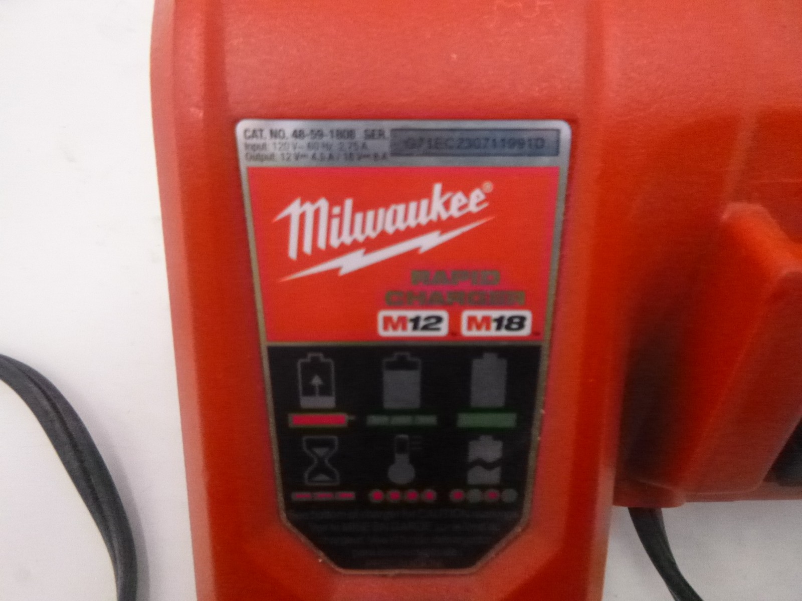 Genuine Milwaukee Tool M18 & M12 Rapid Charger 48-59-1808