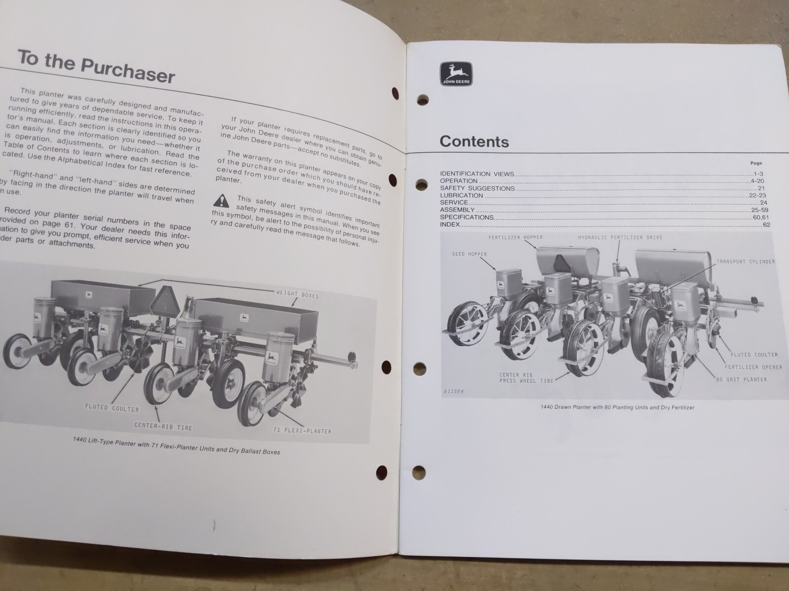 John Deere 1400 Series Zero-Till Planters Operators Manual, OM-A25741