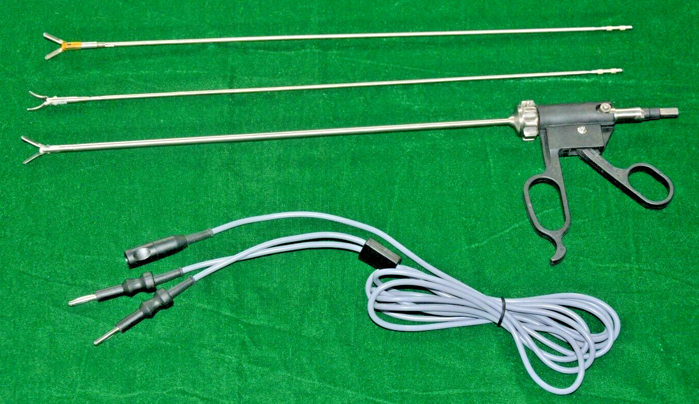 3pc Laparoscopic Bissinger Bipolar Maryland/ Ruby/ Fenestrated 5mmx330mm & Cable