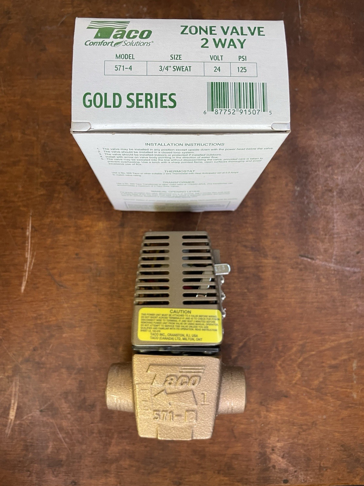 1 Taco 571-4 3/4-Inch Gold Series 2-Way Zone Valve A1047 ( Same as 571-2 ) NEW