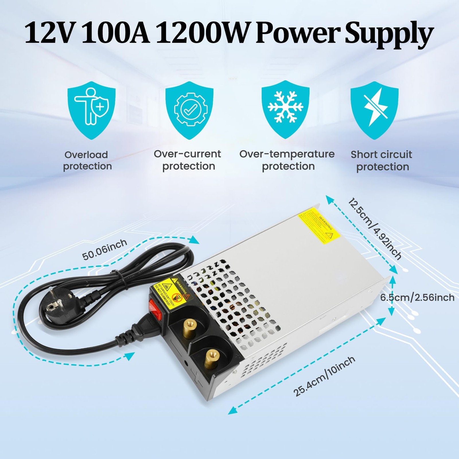 DC 12V 100A 1200W Power Supply 110V AC to 12v DC Converter Power Supply Adapt…