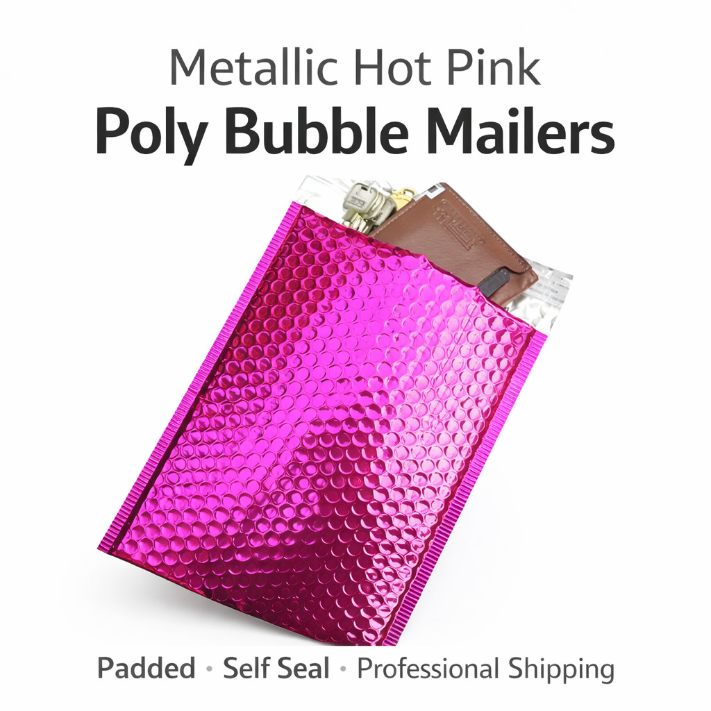 Metallic Pink Poly Bubble Mailers #2 8.5×12 Padded Envelopes 50 100 200