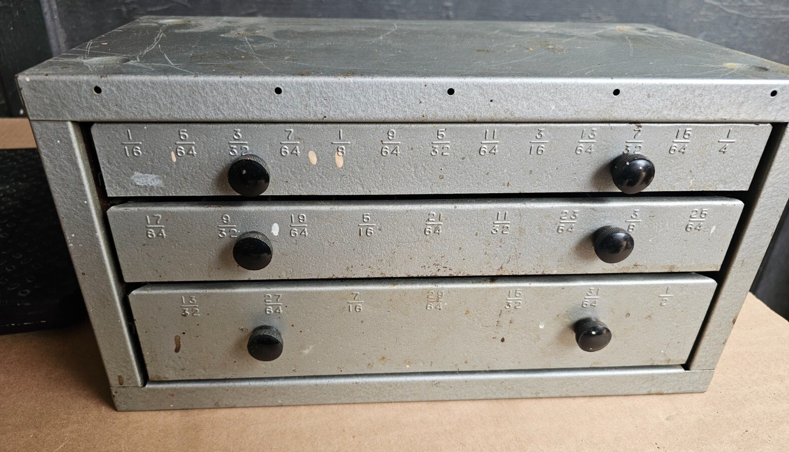 INDIVIDUAL SLOTTED 3 Drawer STACKABLE Parts Cabinet 26 slots 1/16 1/2 Dividers