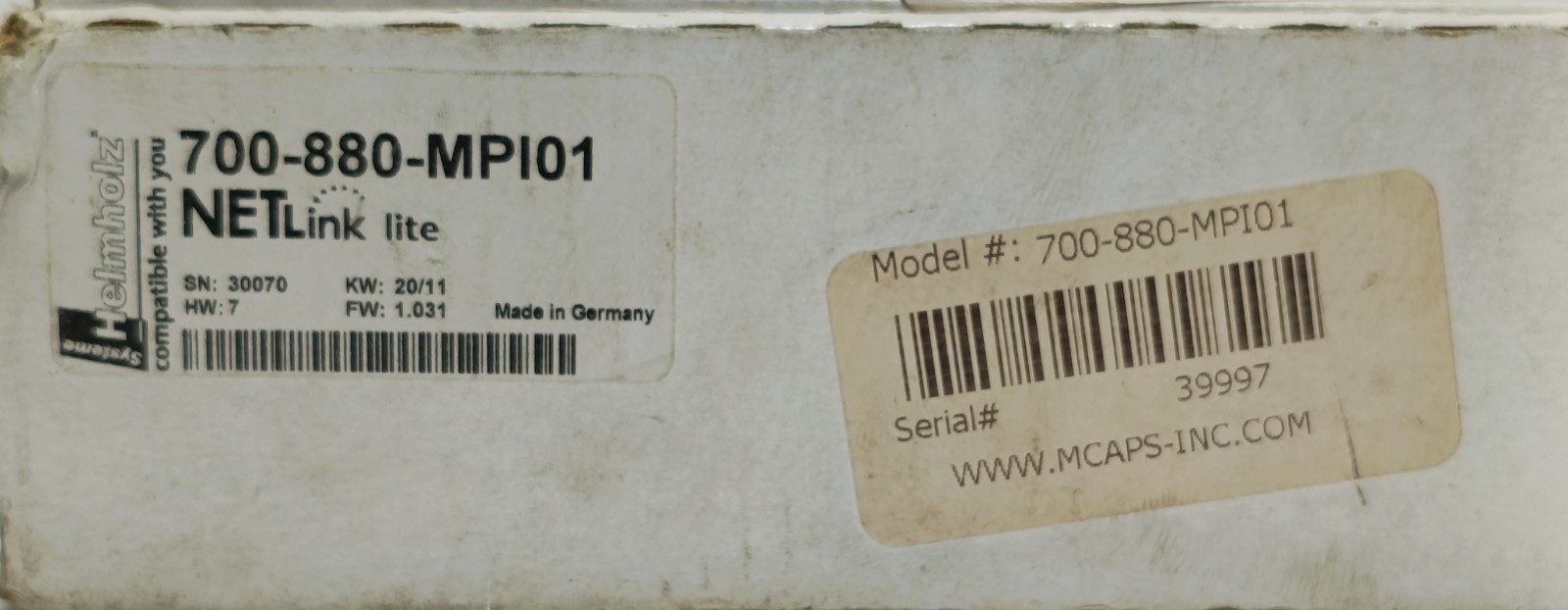 Helmholz NETLink lite 700-880-MPI01 Ethernet Gateway for Siemens S7 PLC MPI/DP