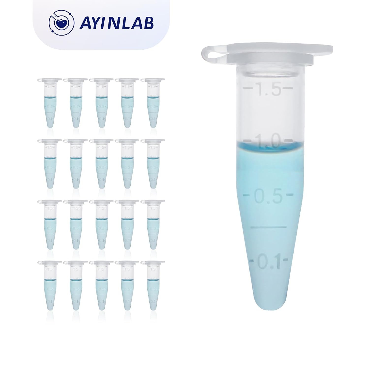 50 ct Centrifuge Tubes for Micro-Centrifuge, 1.5 mL Polypropylene, Ayinlab Brand