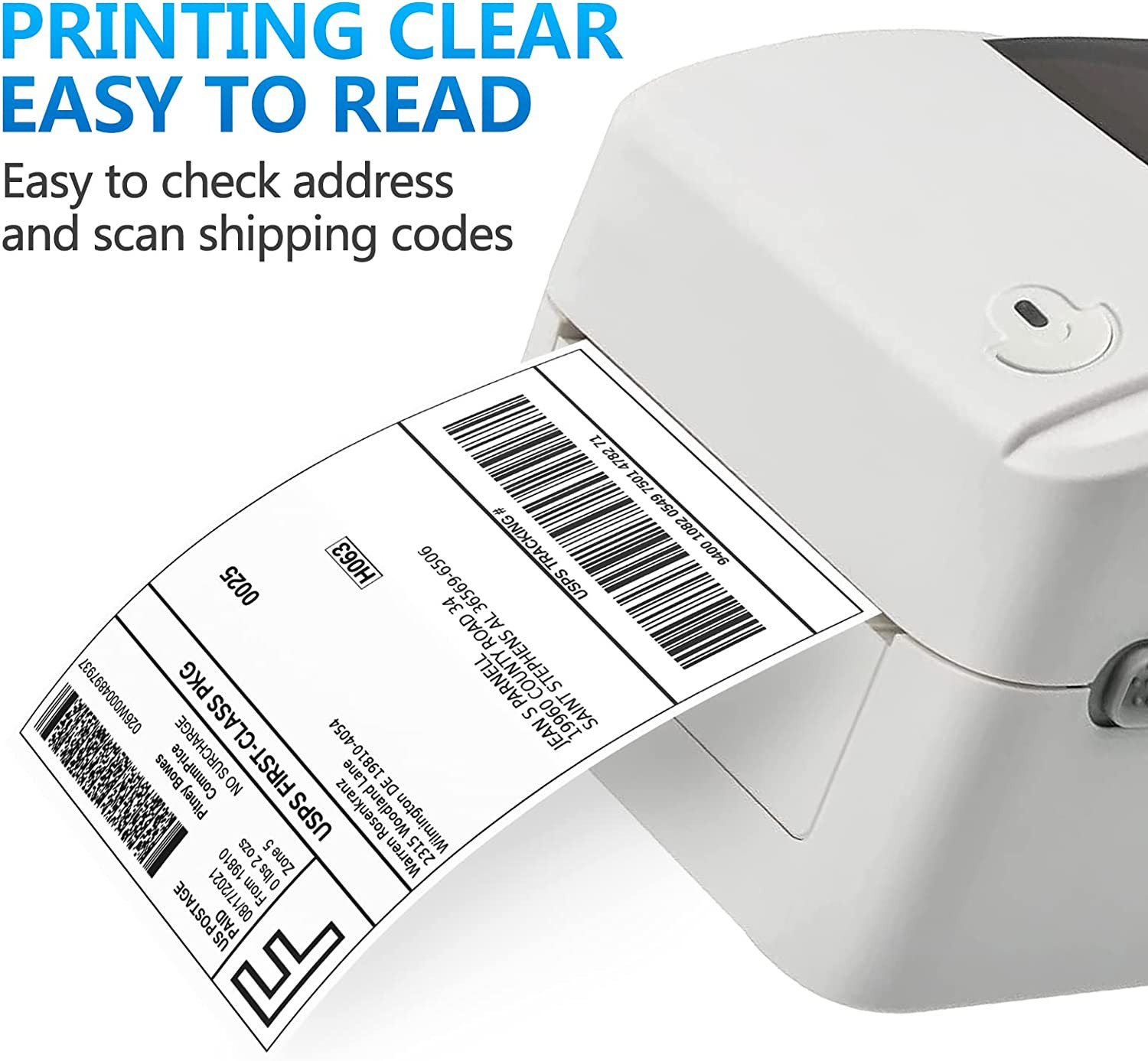 4 Rolls 4X6 Direct Thermal Shipping Labels, 250 Labels per Roll, 1″ Cor
