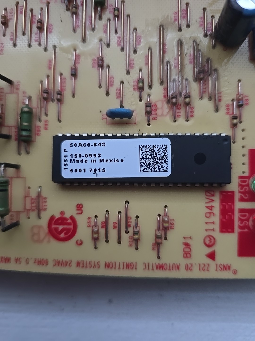 Furnace Control Board 50A66-843, 150-0993.. Num#157.