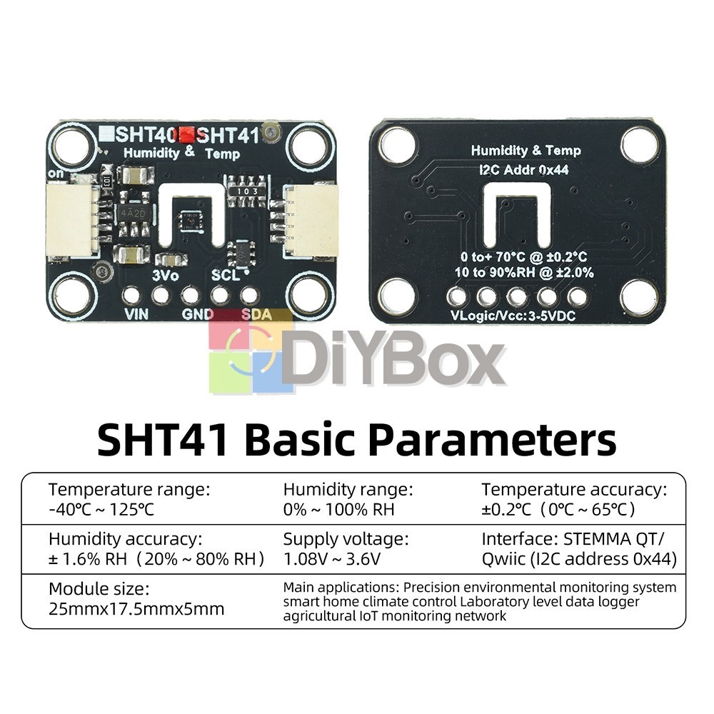 SHT41/SHT45 I2C Humidity Temperature Sensor Module STEMMA QT Qwiic Connector