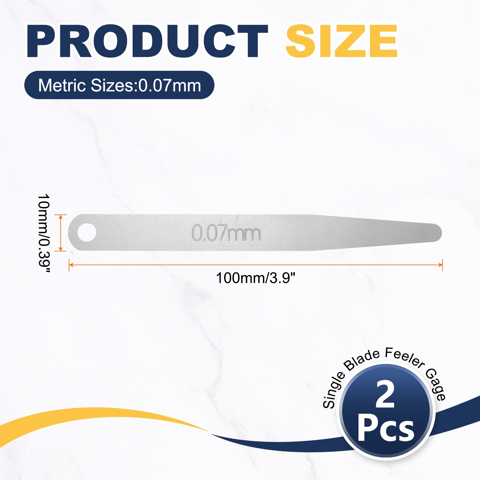 4pcs Metric Thickness Feeler Gauge 0.07mm Single Blade Tapered Feeler Gauge
