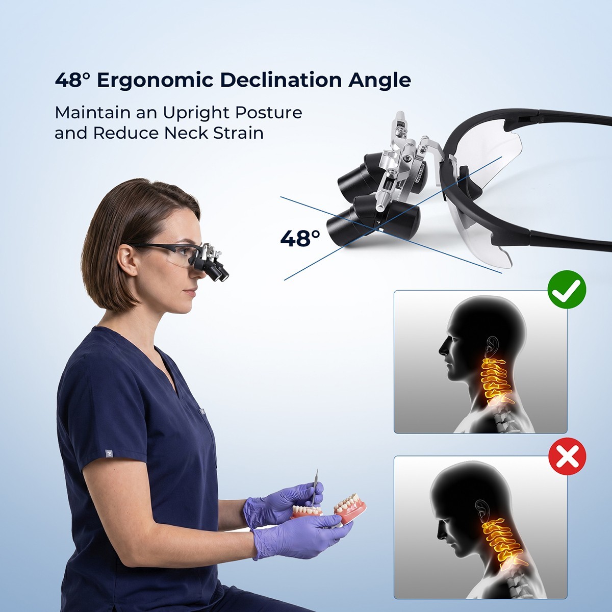 4.0X Dental Surgical Ergonomic Ergo Binocular Loupes Ultralight Magnification
