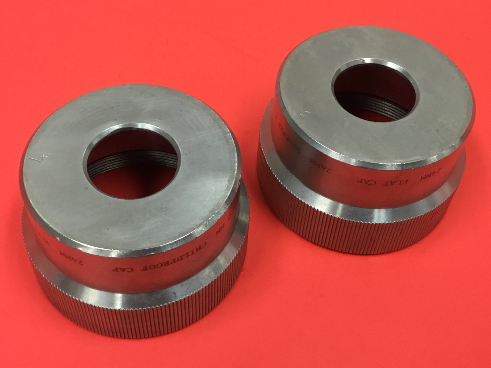 20mm Childproof Cap – 24mm Flat Cap – 24 Stopper Cap Stainless Steel – LOT OF 2