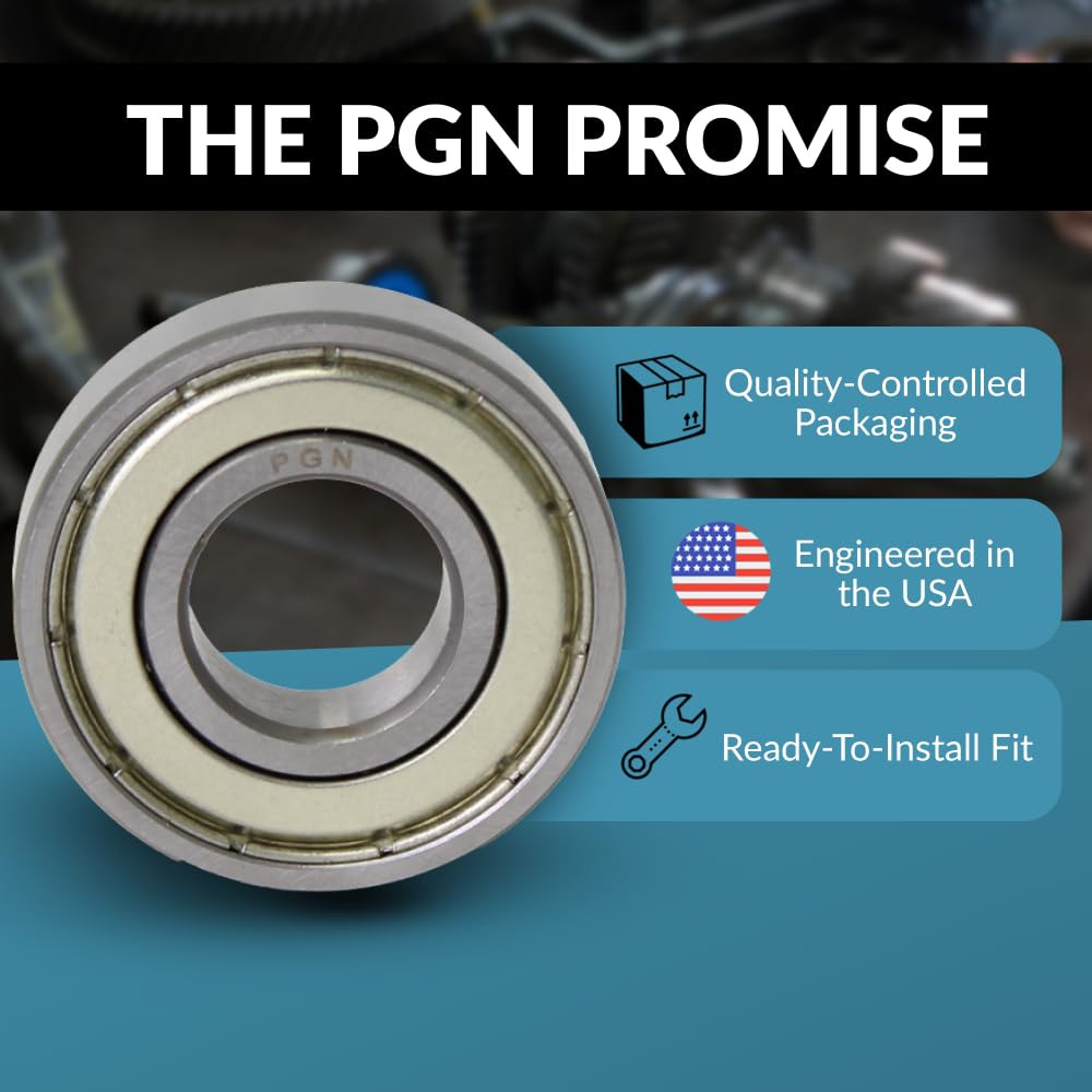 PGN (10 Pack) 6206-ZZ Bearing – Lubricated Chrome Steel Sealed Ball Bearing – 3