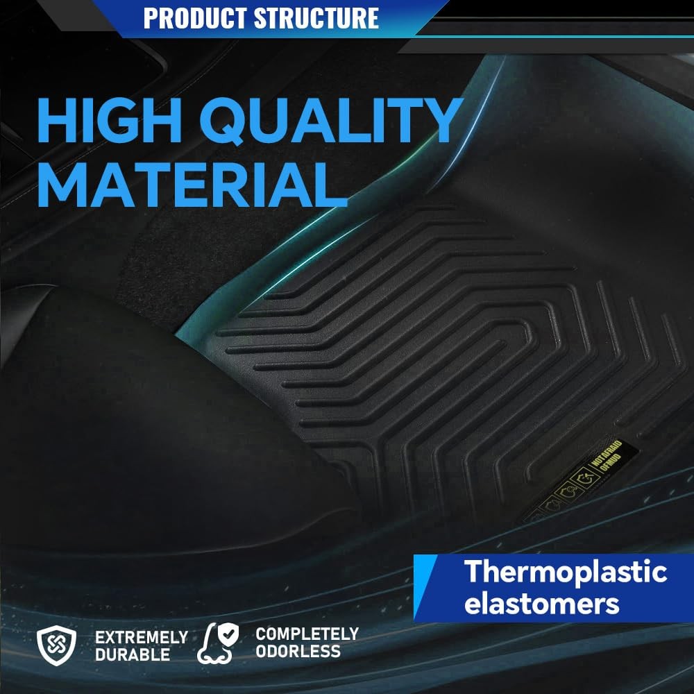 TPE Floor Mats for Honda Civic Sedan/Hatchback/Coupe 2016-2021 1st 2nd Row 3PCS