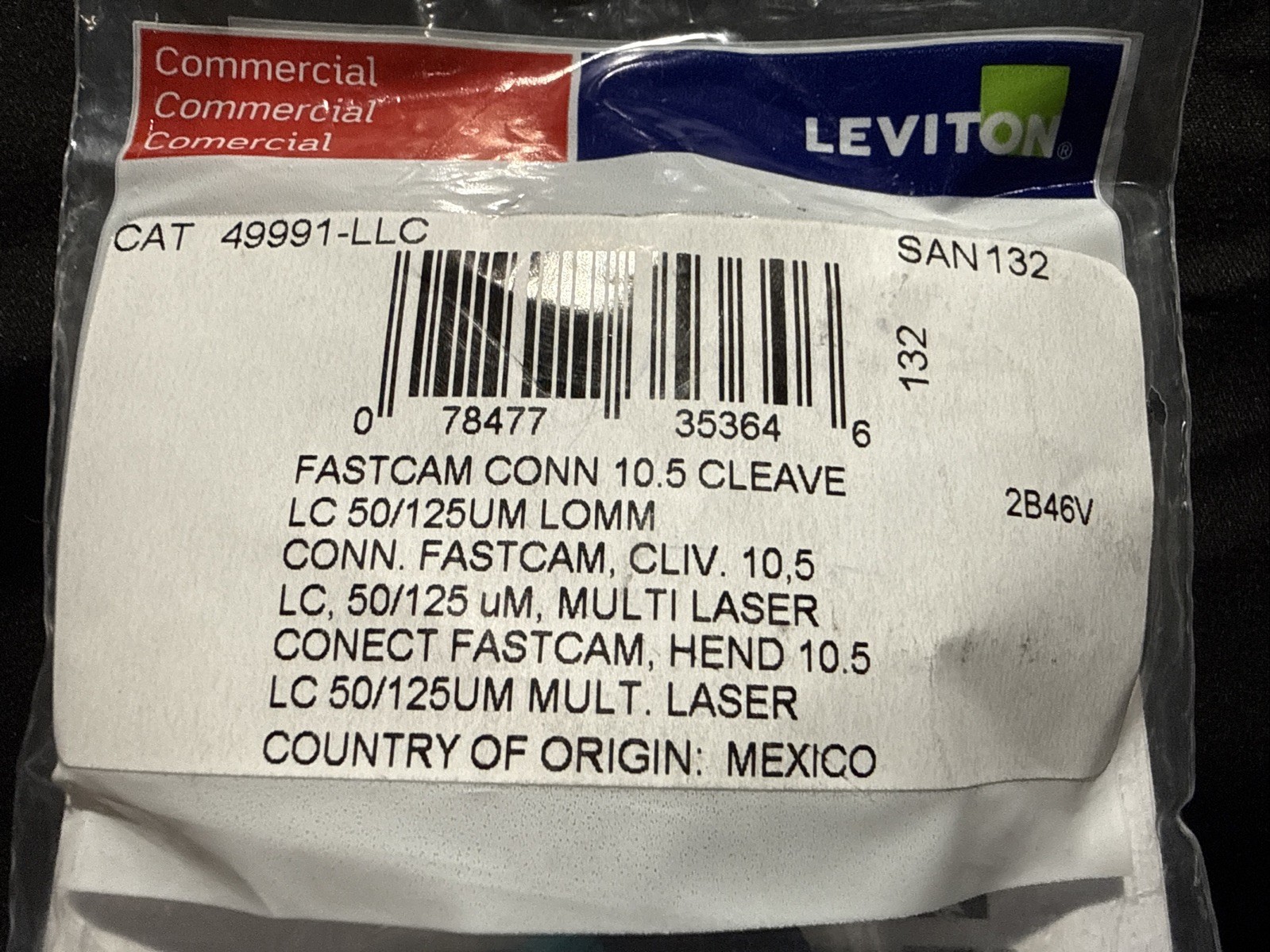 Leviton 49991-LLC FastCAM LC OM3/OM4 Fiber Connector Aqua | Lot of 25