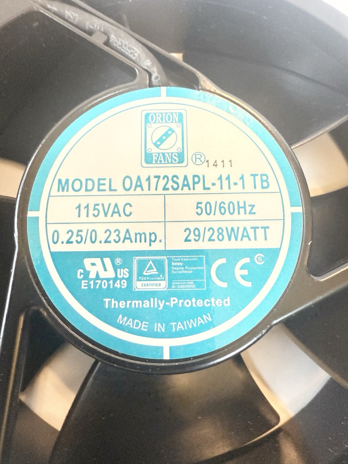 Orion Fans OA172SAPL-11-1TB IP55 115VAC 60Hz 28W