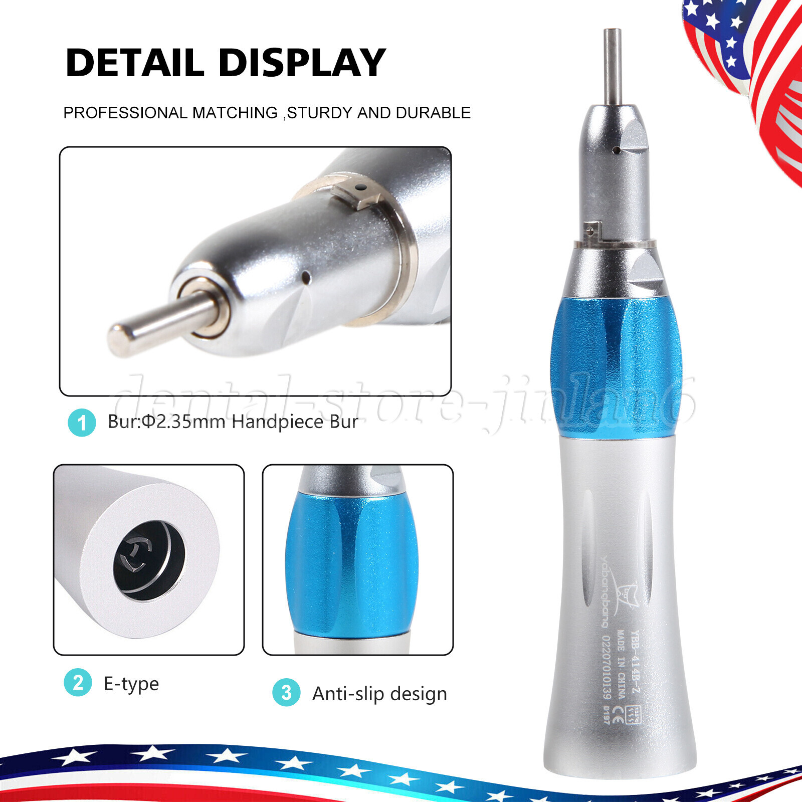 Dental Straight Nose Cone Handpiece Slow Low Speed External Spray