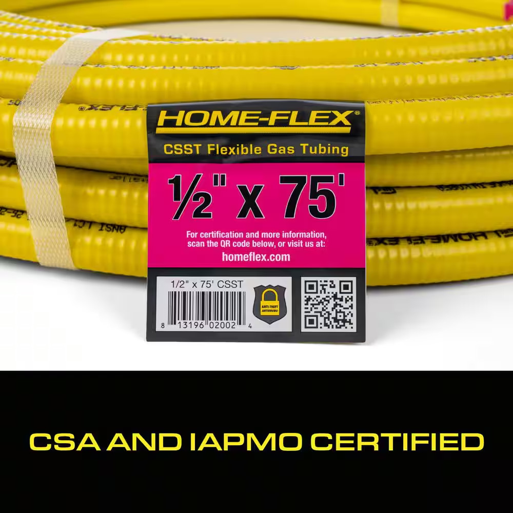 1/2 In. X 75 Ft. CSST Corrugated Stainless Steel Tubing