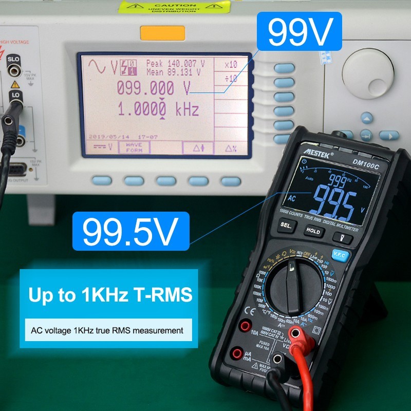 DM100C Digital Multimeter Current Voltage Resistance Capacitance Temperature
