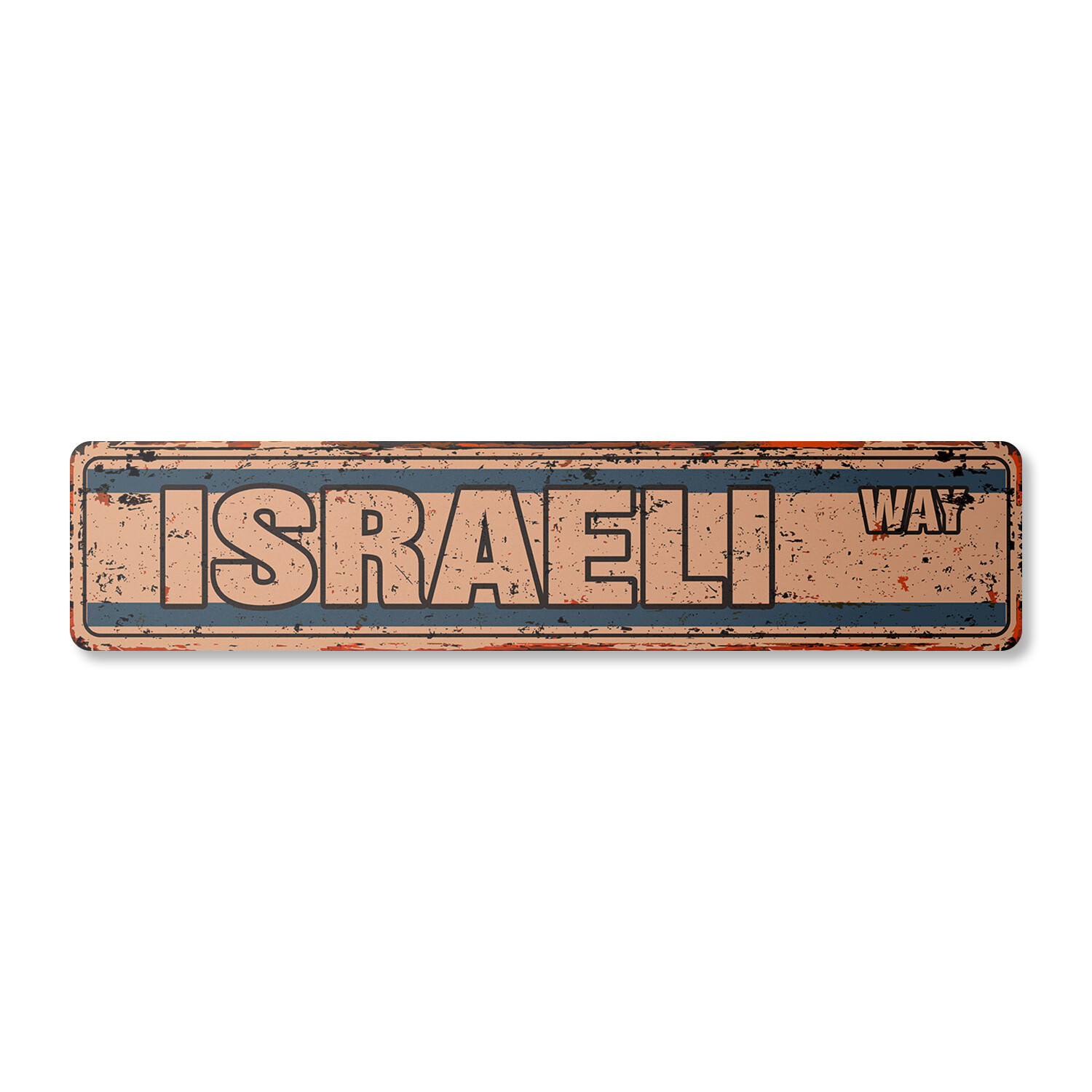 ISRAELI FLAG Vintage Street Sign israel national nation pride country