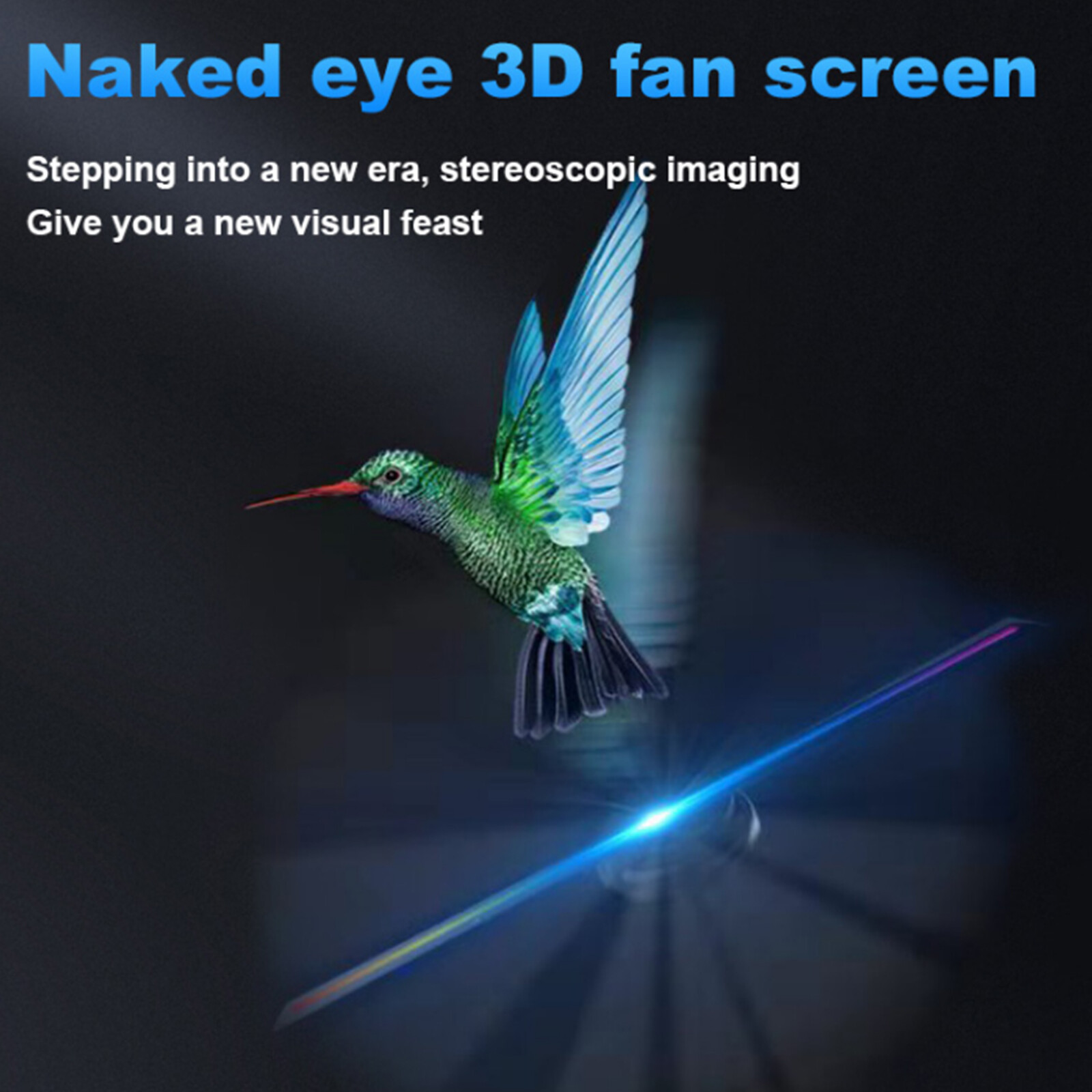 3D Holographic Projector 244-LED Hologram Fan Advertising Player Kit w/Control