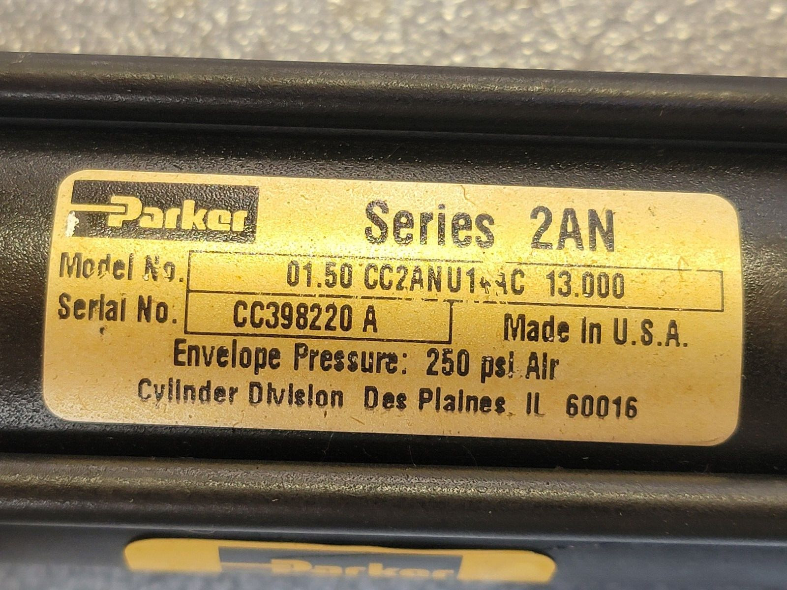 Parker 01.50CC2ANU14AC13.000 Pneumatic Cylinder 1.50″ Bore 13.000″ Stroke NEW