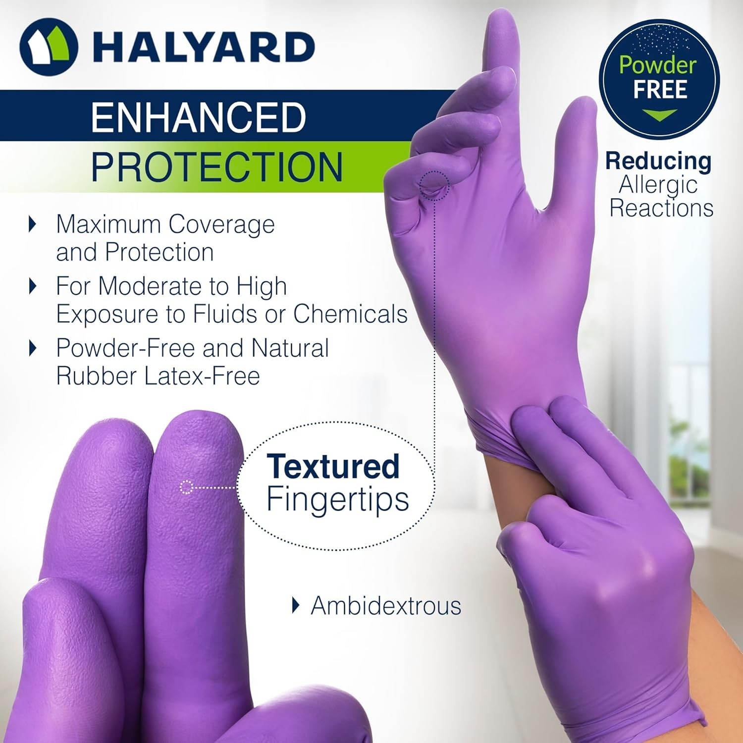 PURPLE NITRILE Gloves Powder Free Disposable Medical Exam Gloves Dental Chemo…