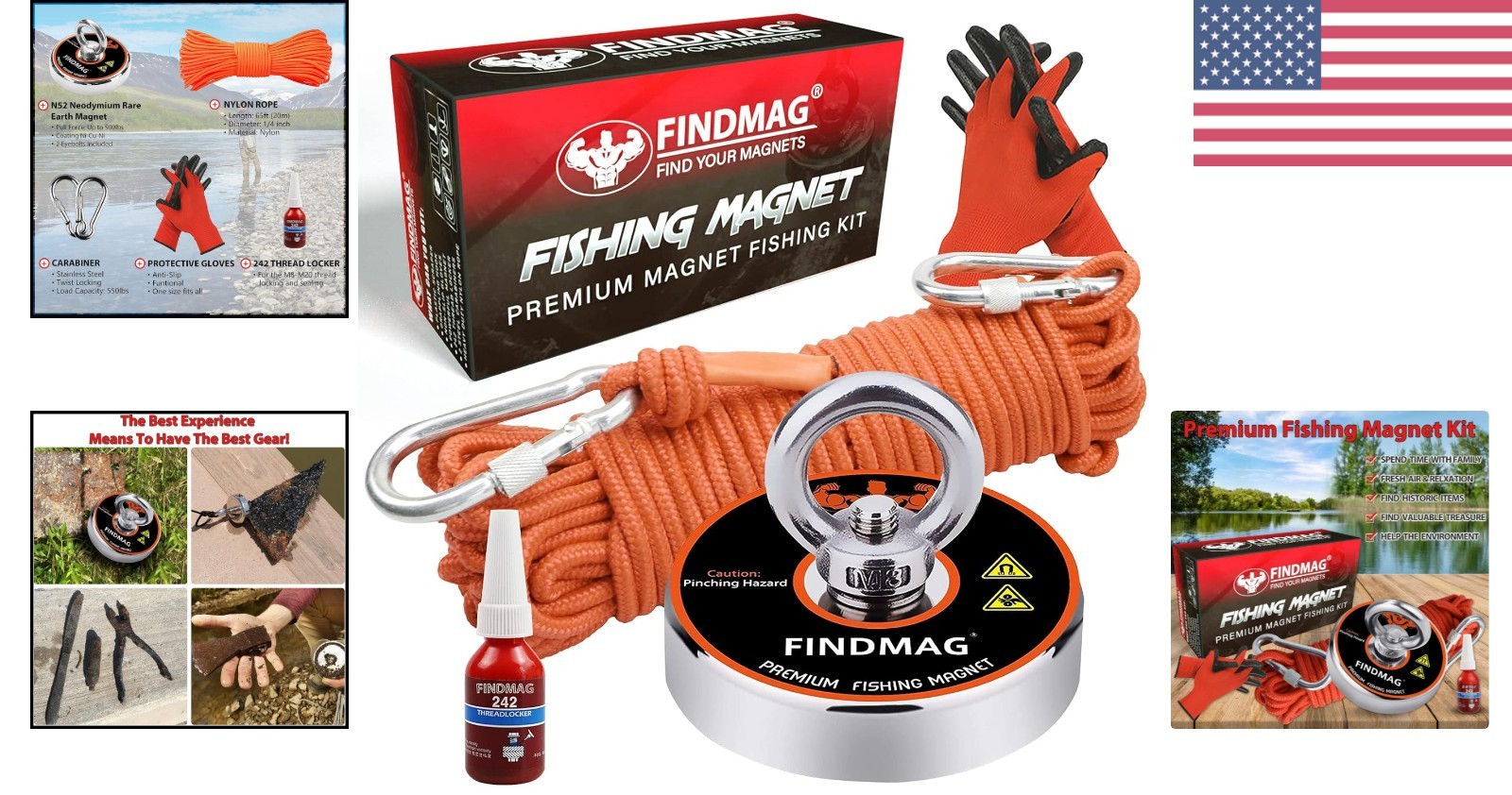 Complete 500 LBS Neodymium Magnetic Fishing Kit – Treasure Hunting Gear!