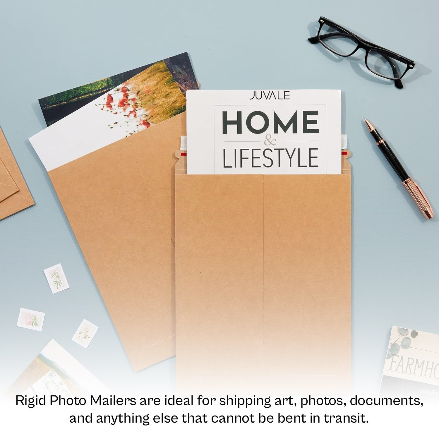 100 – 9×11.5 Kraft Rigid Photo Document Mailers Cardboard Envelopes 28 pt.