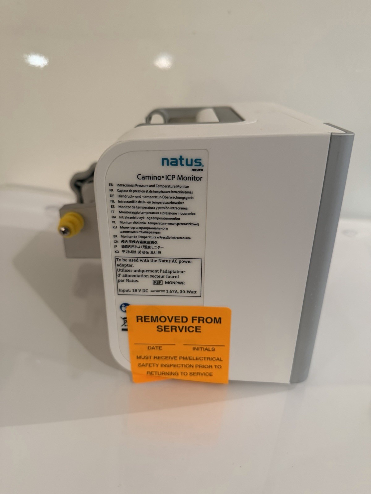 Natus Camino Integra CAM02 ICP Monitor, CAMCABL, And MONPWR ac Power Adapter