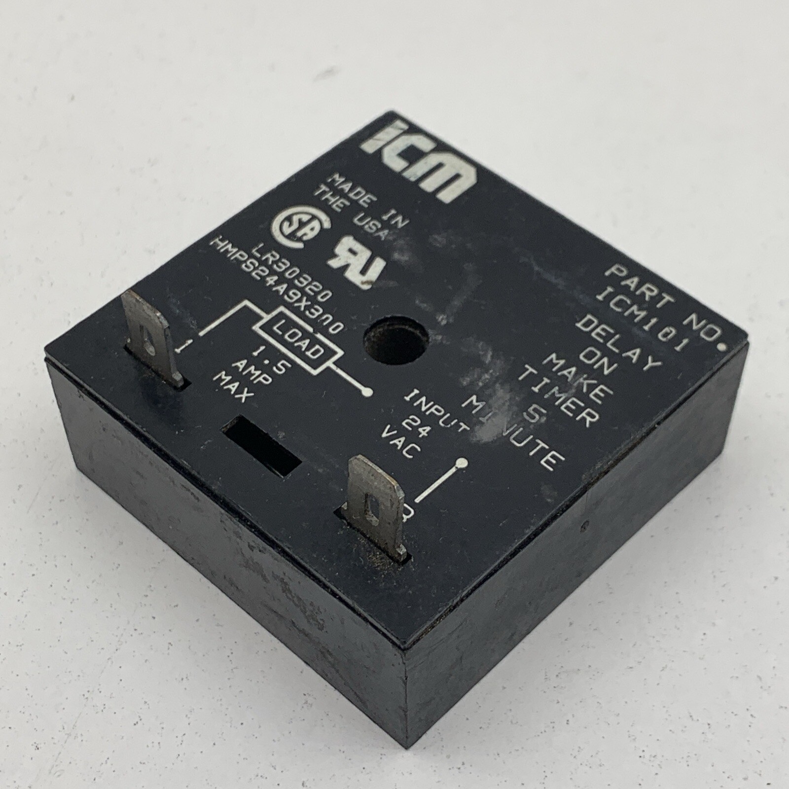 ICM HMPS24A9X300 Thermal Time Delay Relay 24VAC 5-Minutes LR30320 ICM101