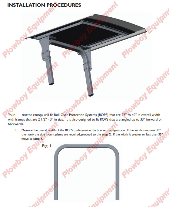 Metal Black Canopy for FORD NEW HOLLAND Tractor ROPS W/ Brackets 46.5″ x 58″ NEW