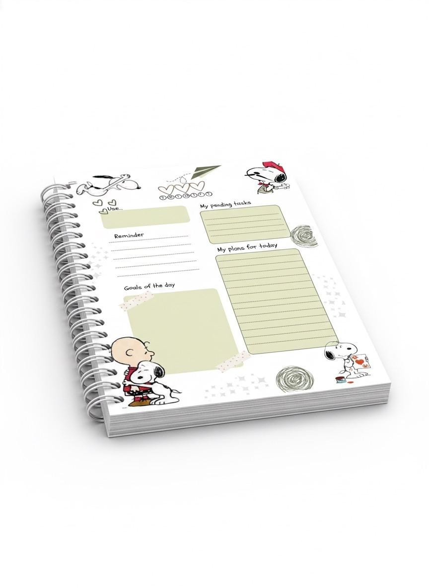 Daily planner Cute Personalized Peanuts, Snoopy-Inspired Hardcover Journal,