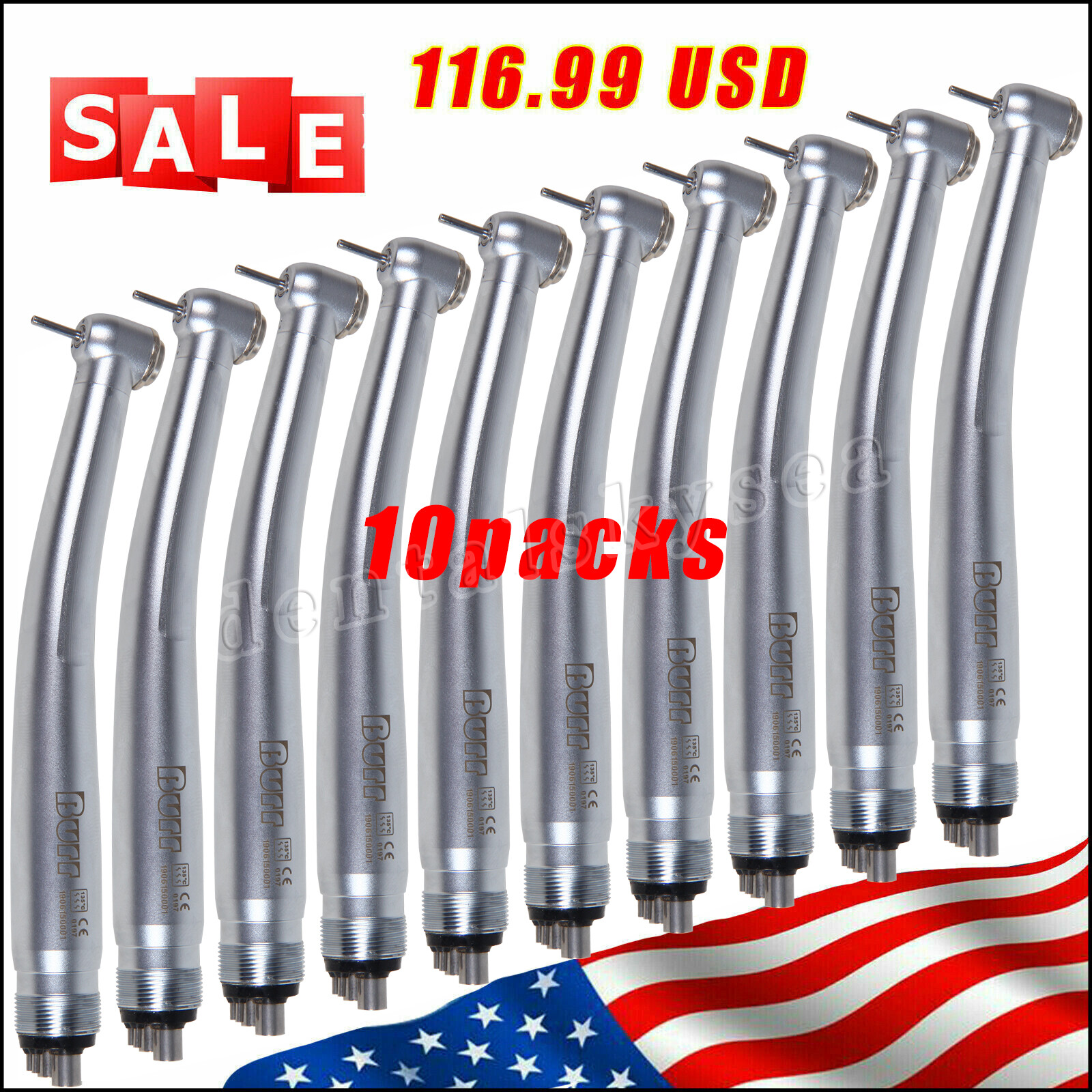 10 X Dental High Speed Handpiece Turbine 4 Hole Standard Fit NSK PANA MAX U3BM