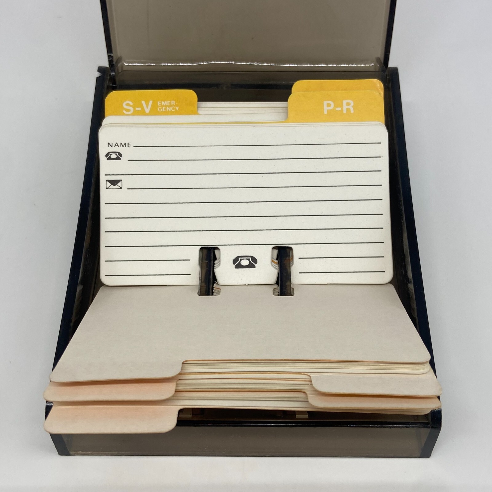 Vintage Address Phone Card File Organizer w/ Dividers Made in Hong Kong