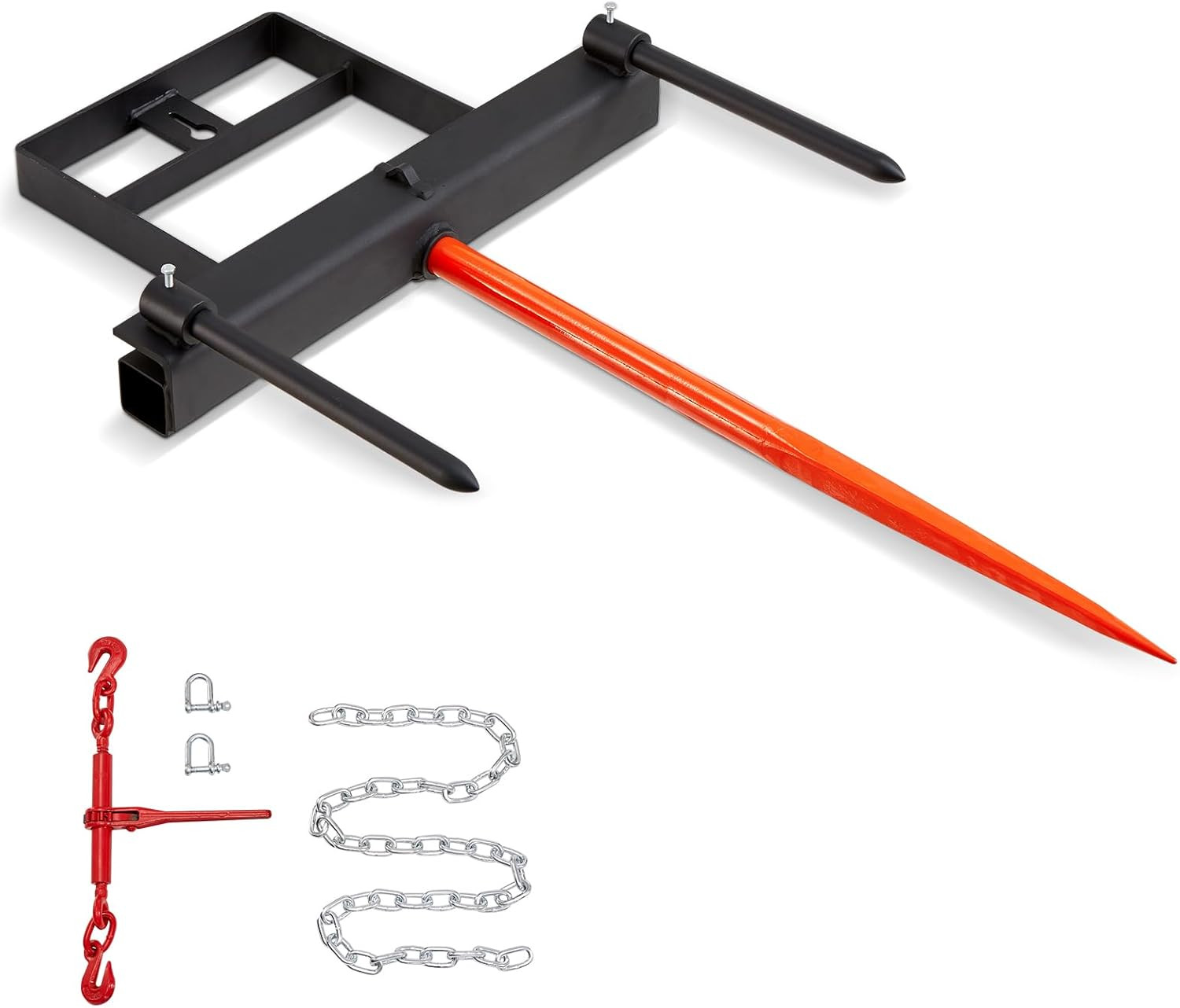 39″ Hay Spear, Bale Spears 1600Lbs Loading Capacity, Skid Steer Loader Tractor B