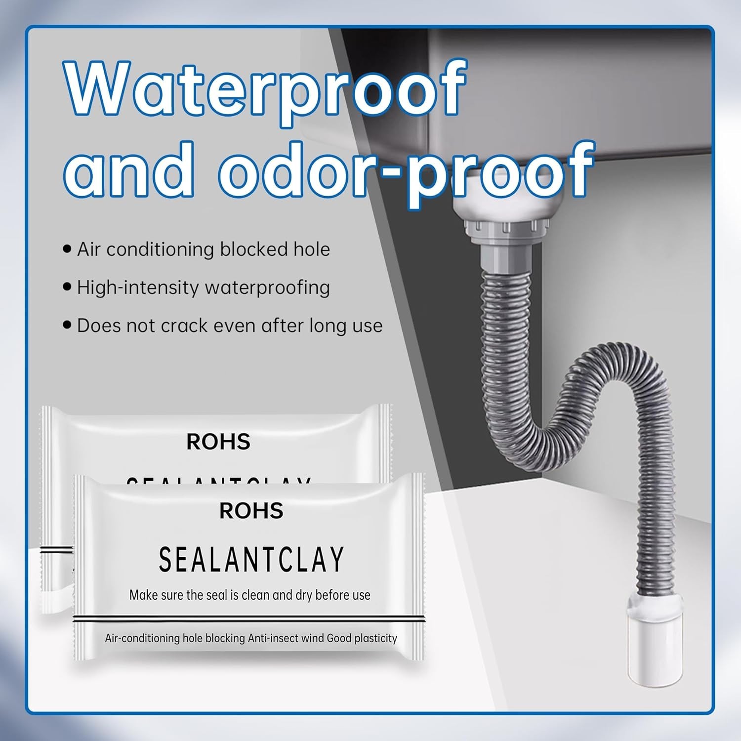 6 Pcs White Seal Putty,Waterproof Duct Seal Repair Sealing Clay & Moldable Si…