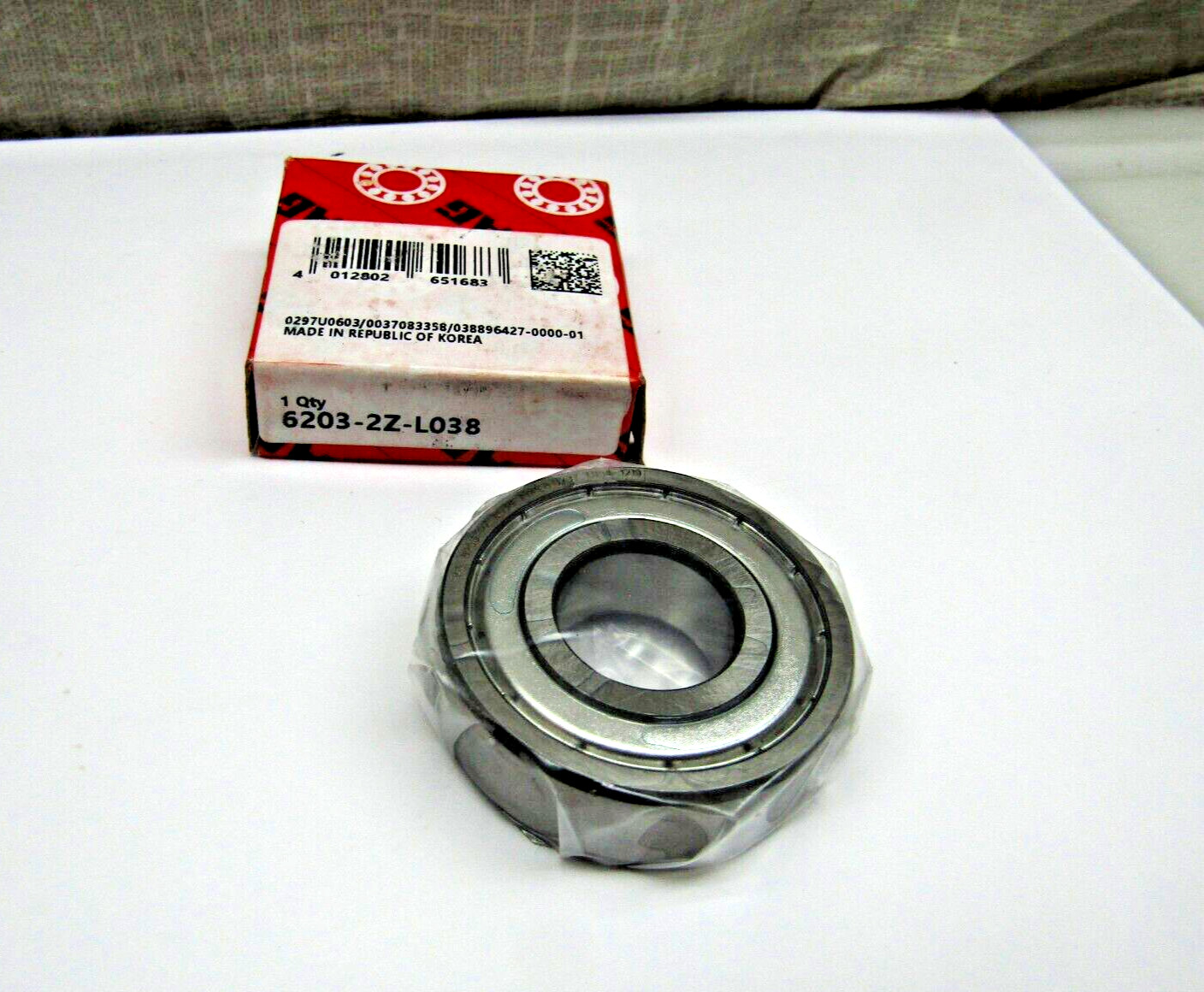 FAG 6203-2Z L038 17mm X 40mm X 12 mm Metal Shielded Bearing