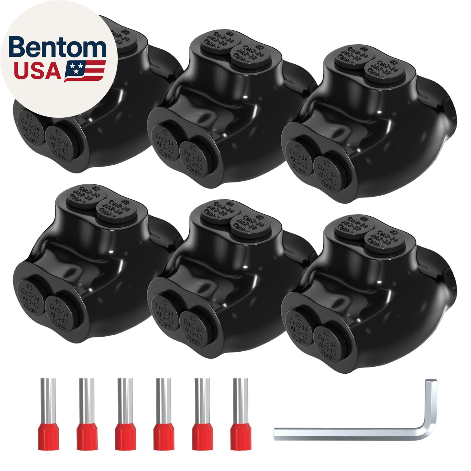 2 Port Insulated Splice Connectors 2-14 AWG Aluminum to Copper Wire Connectors D