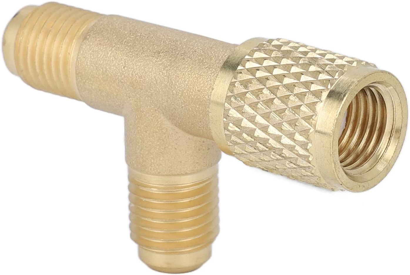 Quick Coupler Access Tee 1/4 inch HAVC Vacuum Adapter with Valve Core Brass /