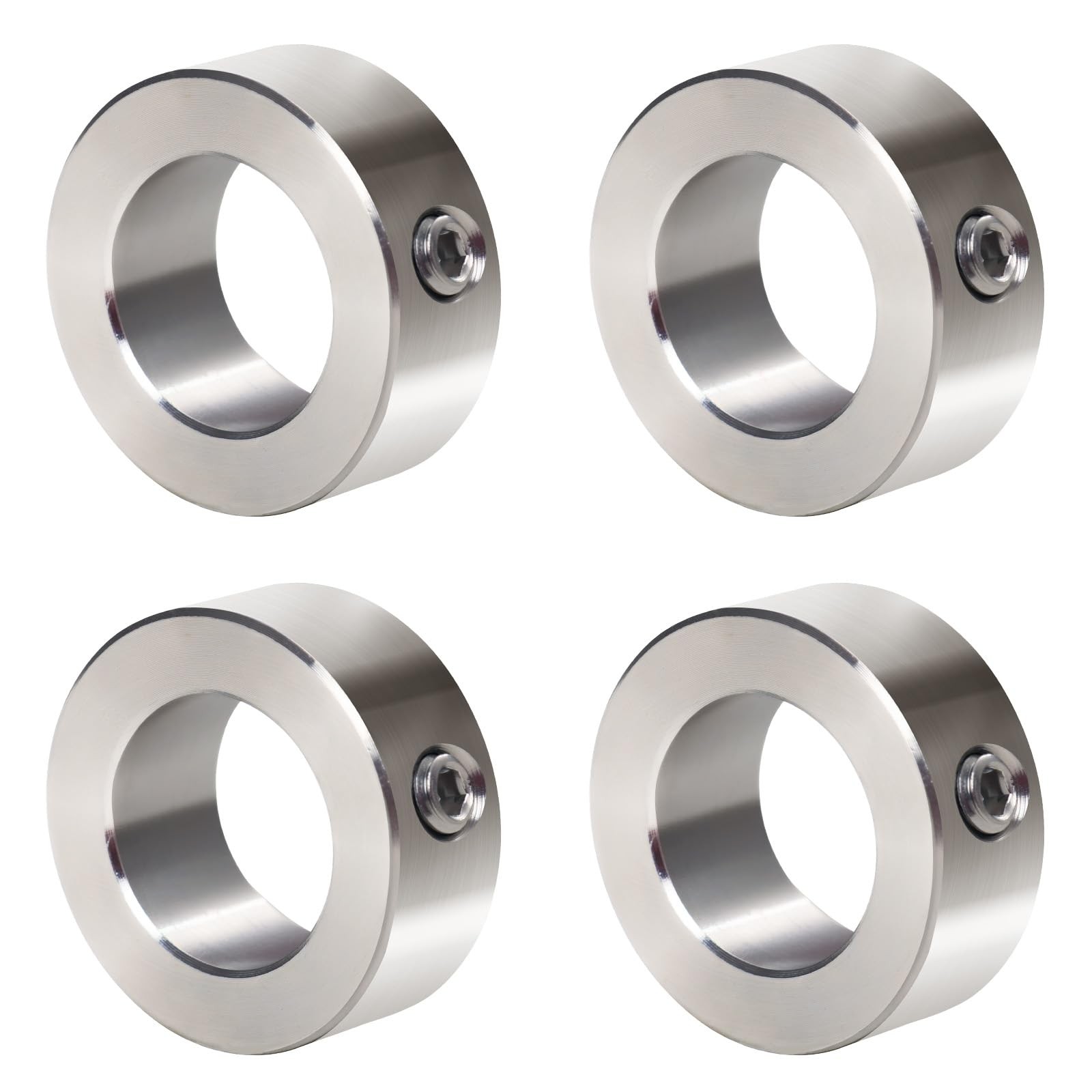 4 Pack 304 Stainless Steel Shaft Collars 7/16″ Bore Set Screw 7/8″ OD x 7/16″…