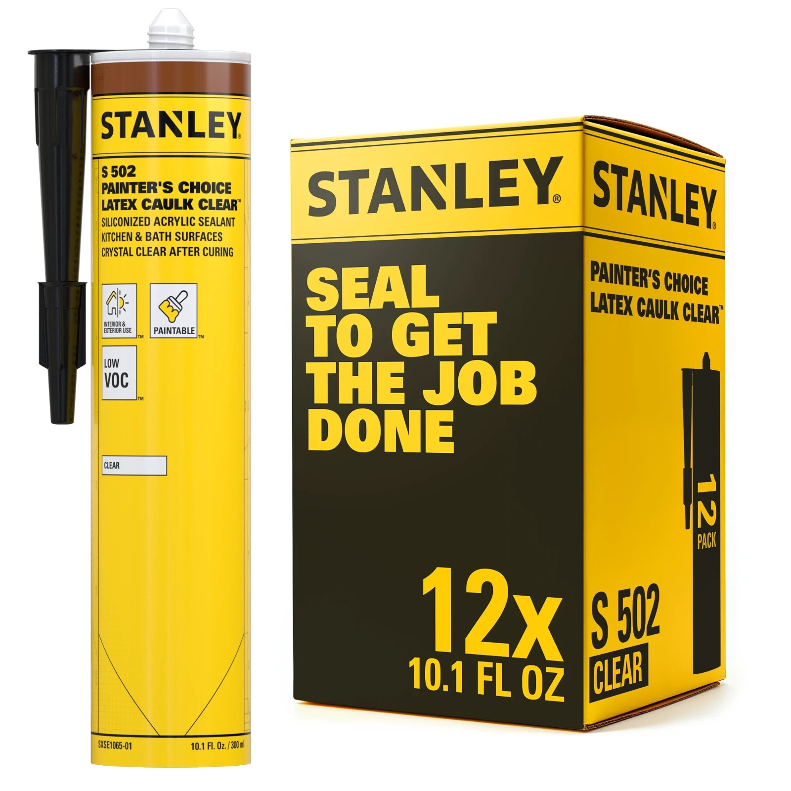 Stanley S502 Painter’s Choice Latex Caulk, 10.1oz 12 Pack – Clear