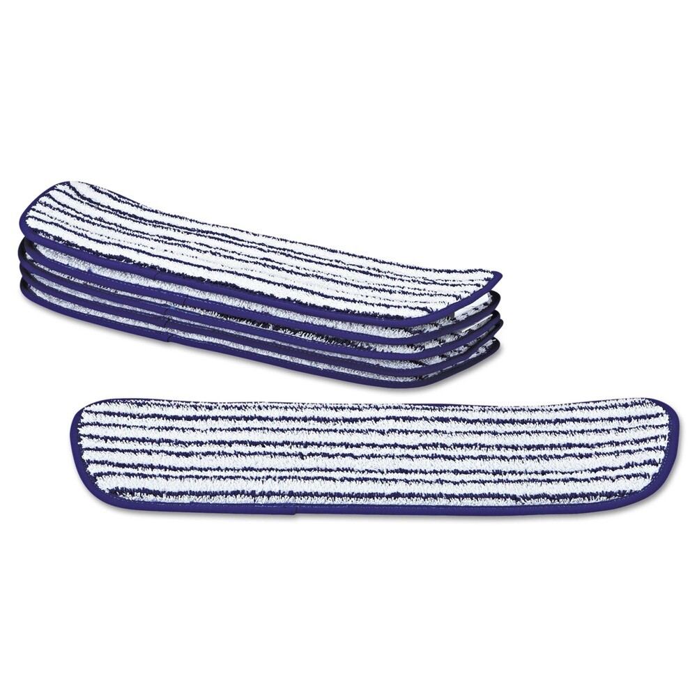 Rubbermaid Commercial Q800WHI 18 in. x 5.5 in. Microfiber Pad – BL/WT (6/BX) New