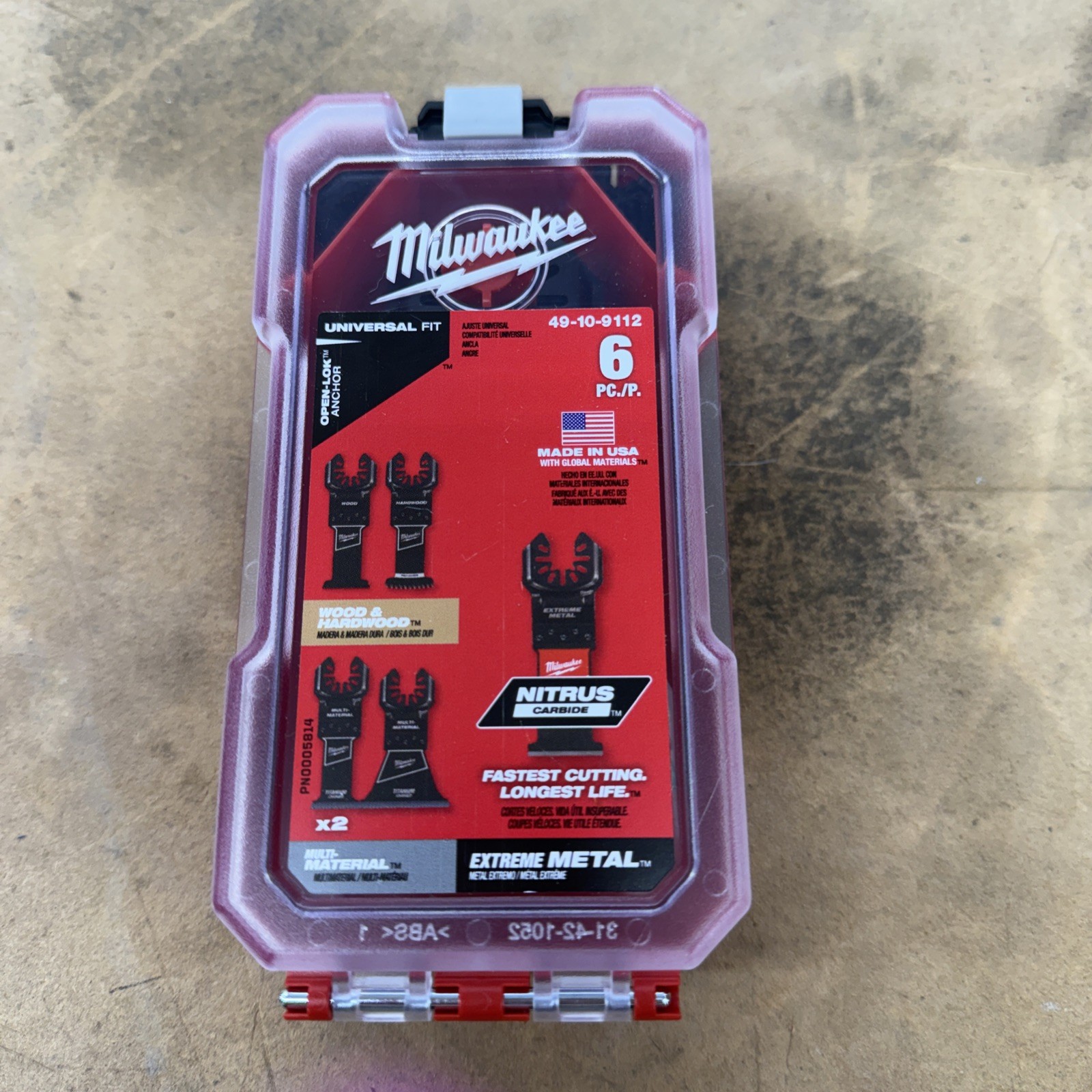 Milwaukee OPEN-LOK 49-10-9112 Multi-Tool Blade Kit with Storage Case – 6 Piece