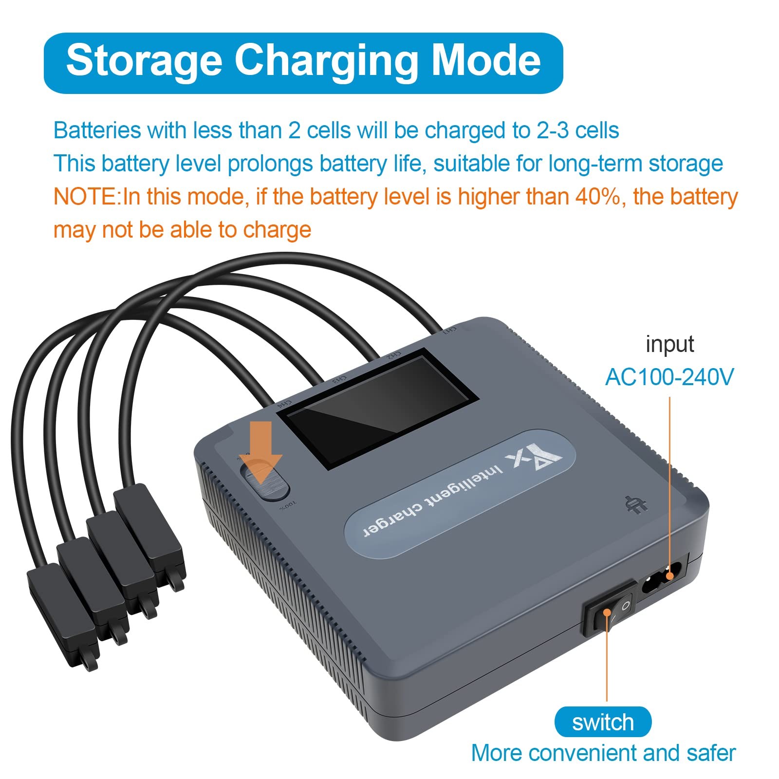 Hanatora Lcd Display Battery Charger For Dji Air 2Smavic Air 2 Drone And Remote