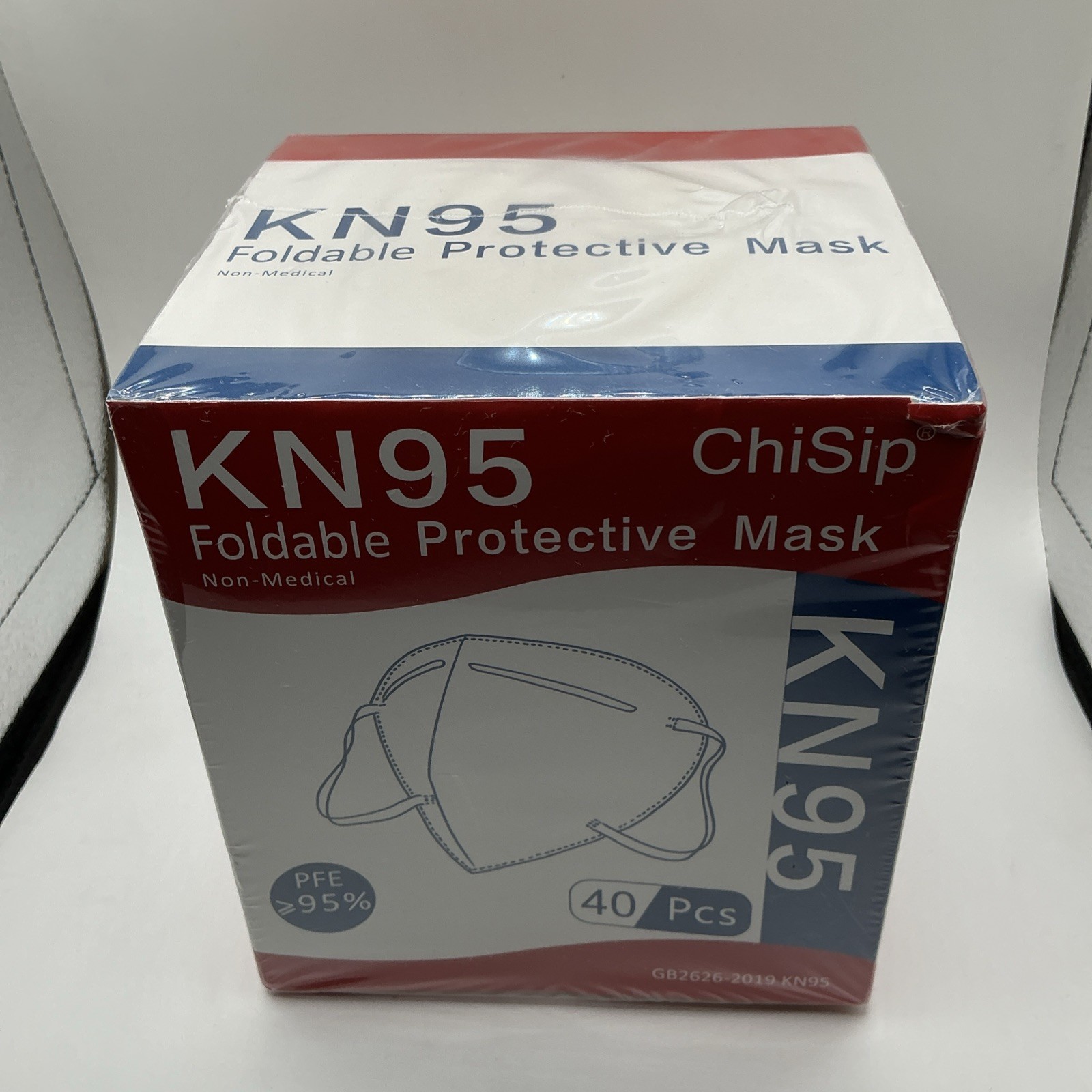 ChiSip KN95 Foldable Protective Face Masks- 40pcs New In Sealed Boxes