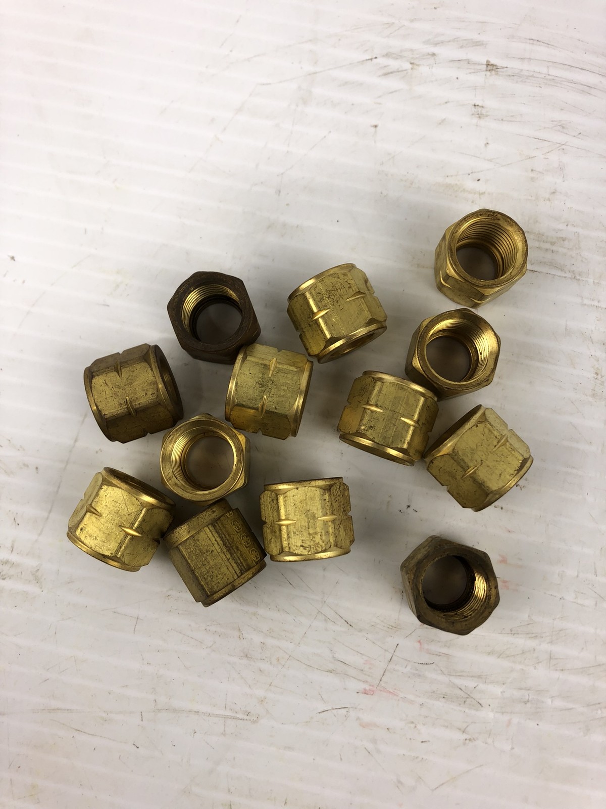 Western Enterprises 5/8″ Brass Oxygen Nut – Lot of 13