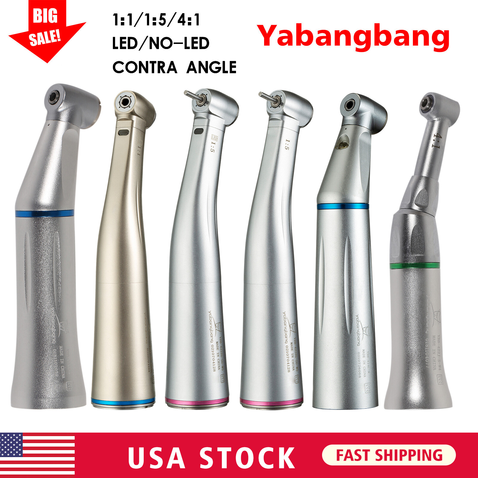 NSK Style 1:5/1:1/4:1 Dental Contra Angle High Low Speed Handpiece E-Type / LED