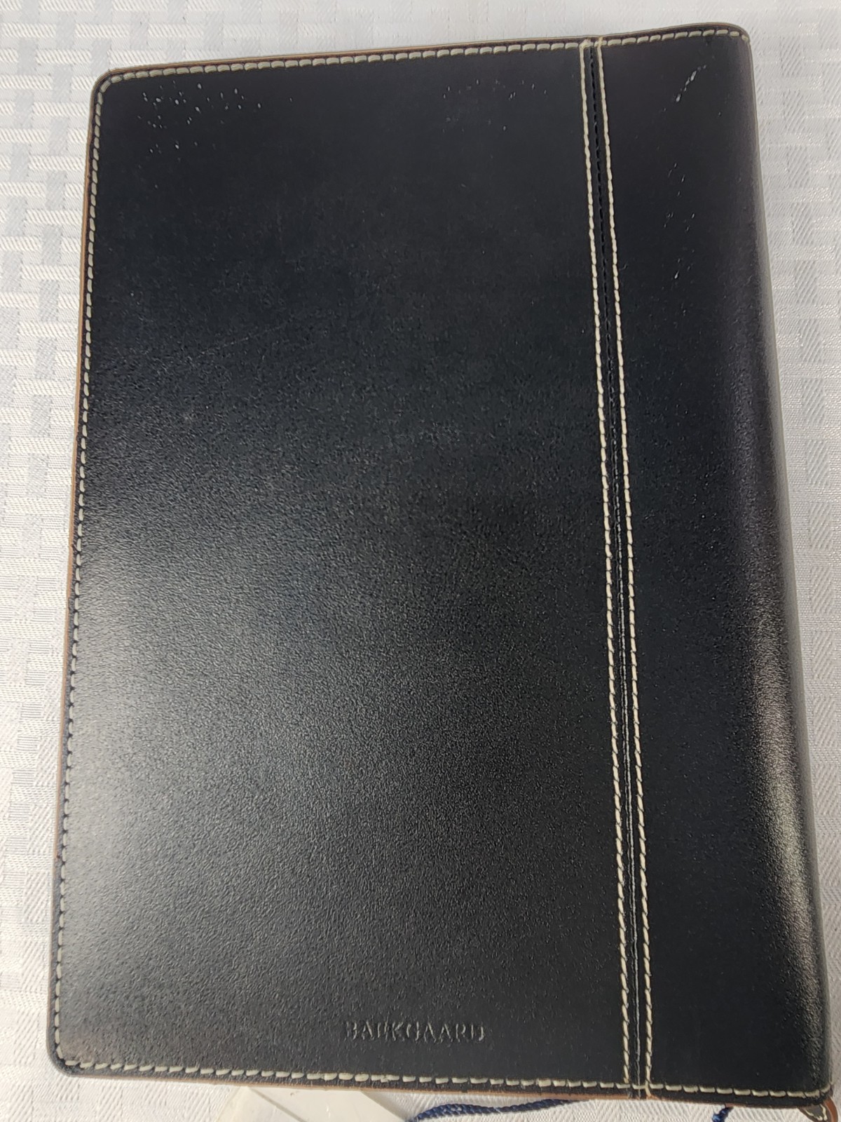 Baekgaard Rare Black Leather Zip Around Organizer Agenda Portfolio 10” X 7” NEW!