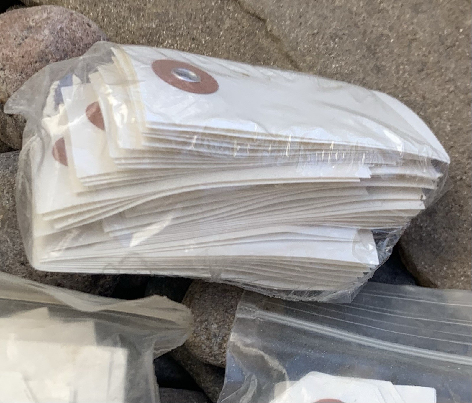 White Inventory Tag Lot. New