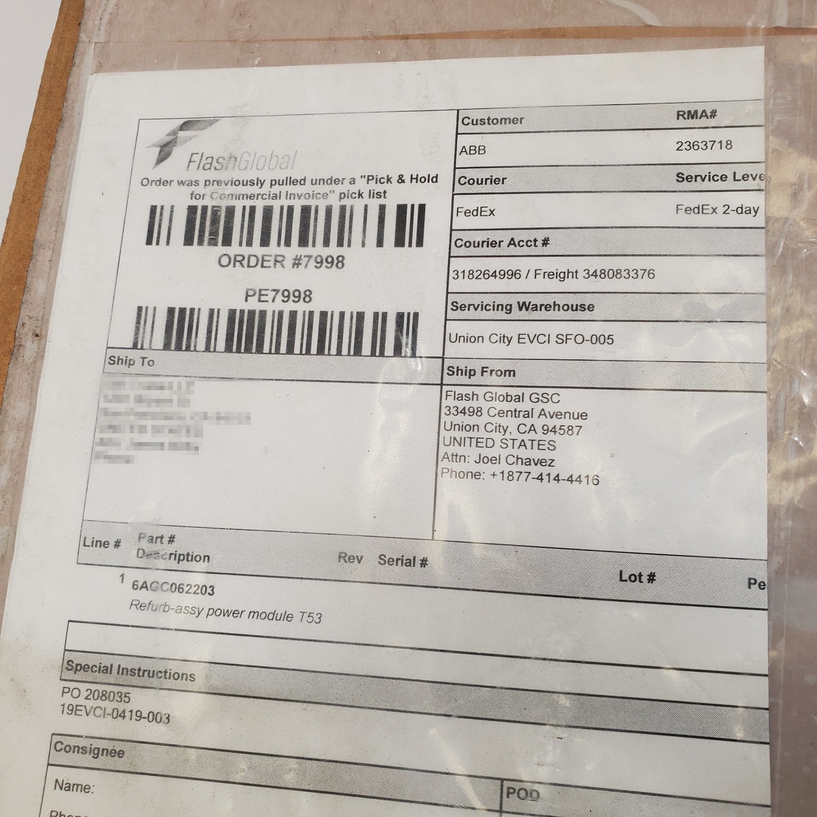 ABB Terra 53 DC Fast Charger 10kW RCC Module 4EPY440120 1 A 6AGC062203 Refurb